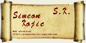 Simeon Kojić vizit kartica